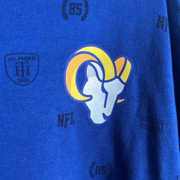 🔥🏈 LOS ANGELES RAMS x TOMMY HILFIGER Colab CREWNECK Sweatshirt Men Sz XL - EUC - Picture 5 of 9